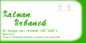 kalman urbanek business card